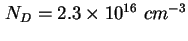 $ N_D = 2.3 \times 10^{16}\ cm^{-3}$