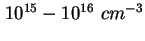 $ 10^{15} -
10^{16} \ cm^{-3}$