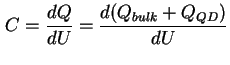$\displaystyle C = \frac{d Q}{d U} = \frac{d ( Q_{bulk} + Q_{QD}) }{d U}$