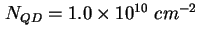 $ N_{QD} = 1.0 \times
10^{10}\ cm^{-2}$
