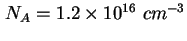 $ N_A = 1.2 \times 10^{16}\ cm^{-3}$