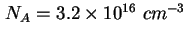 $ N_A = 3.2 \times 10^{16}\ cm^{-3}$