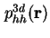 $ p^{3d}_{hh}(\bf {r})$